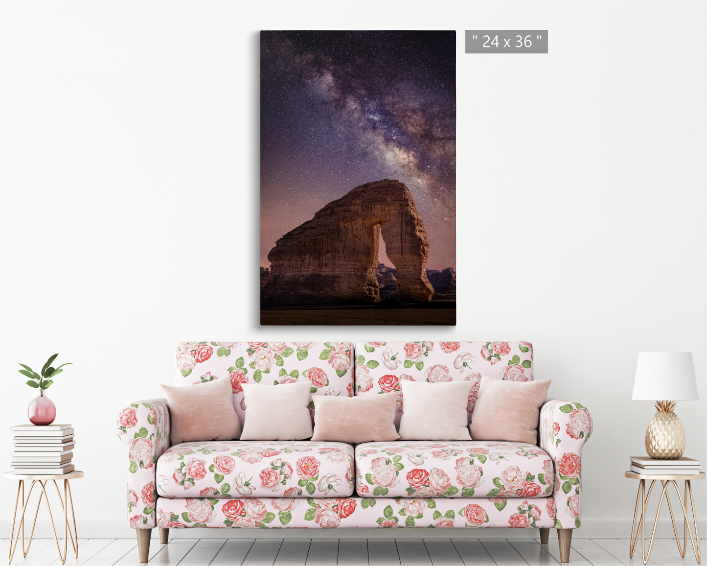 Saudi Arabia, The Milky Way at The Giant Elephant Rock in Al-Ula