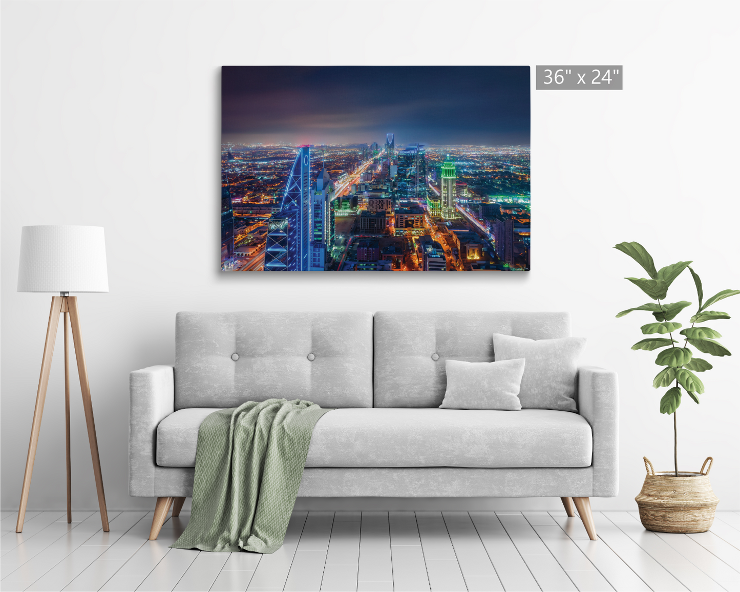 Saudi Arabia, Landscape at night in Riyadh