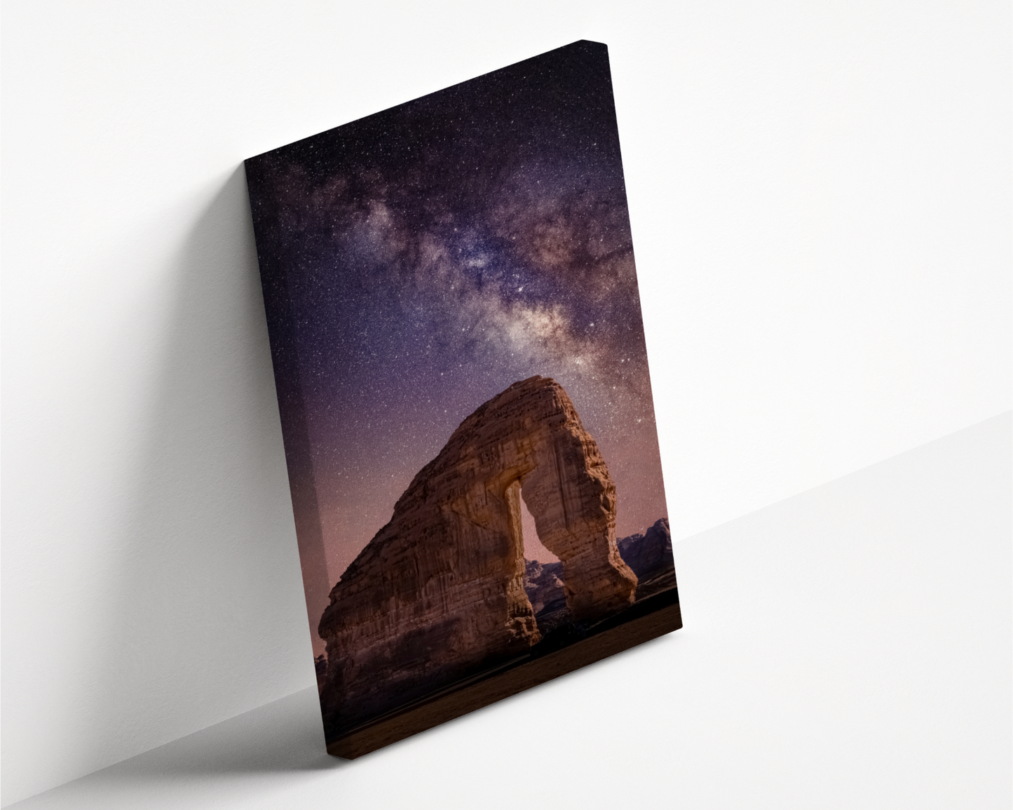 Saudi Arabia, The Milky Way at The Giant Elephant Rock in Al-Ula