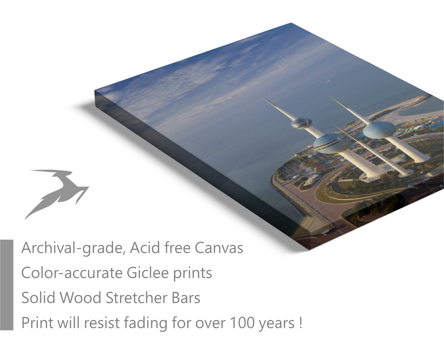 Kuwait, Kuwait Towers shooting from the sky