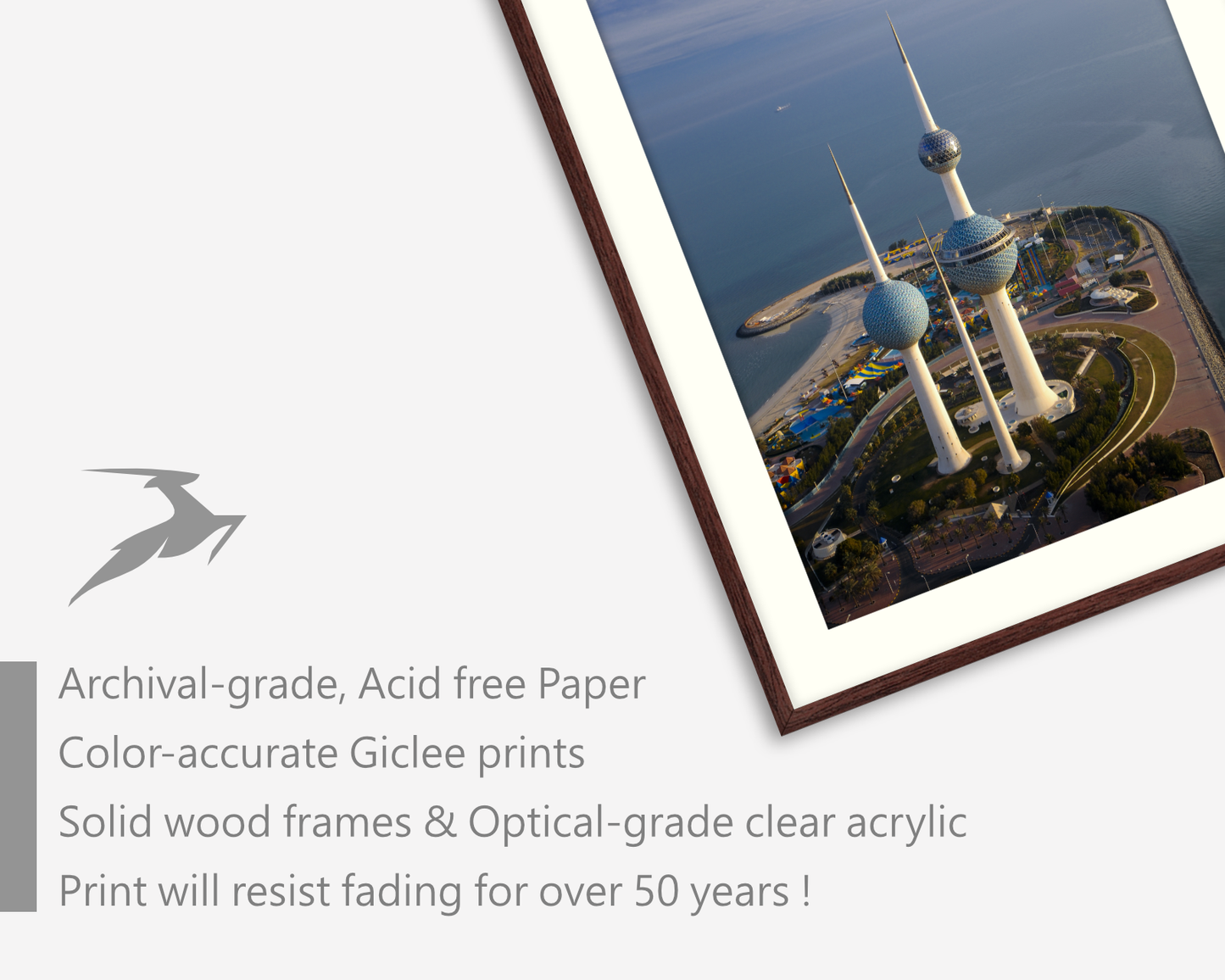 Kuwait, Kuwait Towers shooting from the sky