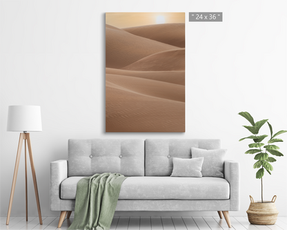 UAE, Sunset in Arabian Desert with Dunes in Dubai