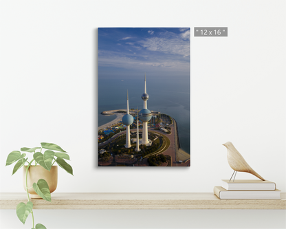 Kuwait, Kuwait Towers shooting from the sky