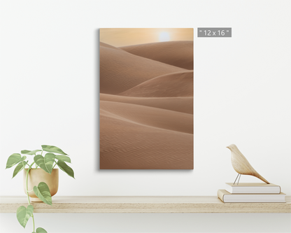 UAE, Sunset in Arabian Desert with Dunes in Dubai