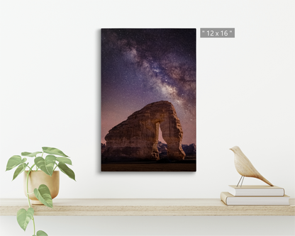 Saudi Arabia, The Milky Way at The Giant Elephant Rock in Al-Ula