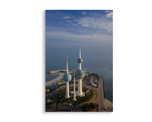 Kuwait, Kuwait Towers shooting from the sky