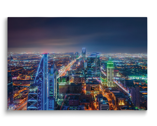 Saudi Arabia, Landscape at night in Riyadh