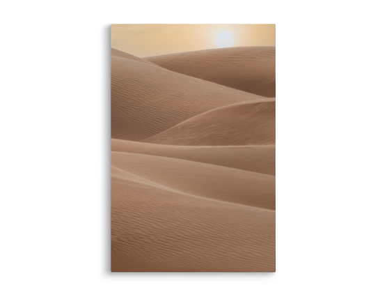 UAE, Sunset in Arabian Desert with Dunes in Dubai
