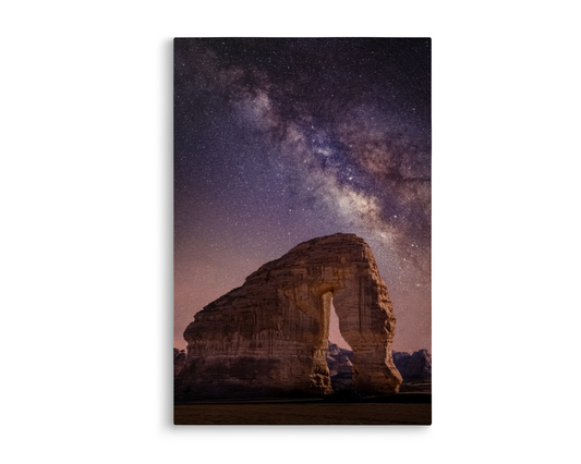 Saudi Arabia, The Milky Way at The Giant Elephant Rock in Al-Ula